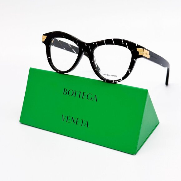 NEW BOTTEGA VENETA EYEGLASSES BV1105O 003 CAT EYE HAVANA/WHITE WOMEN EYEWEAR - Picture 1 of 10